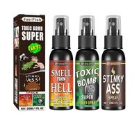 Jan Jean 30ml Liquid Fart Potent Ass Fart Spray Prank Joke Spray Can Stink Bomb Smelly Stinky Gas Non Toxic Multi-flavor One Size