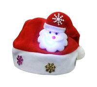 Jan Jean Animated Light-Up Santa Claus Hat for Children Features Rotating Colors Gentle Flashing Patterns for Parties Santa One Size