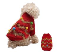 Jan Jean Cozy Stretch Dog Turtleneck Sweater Soft Warm Knit Christmas Outfit For Small Medium Large Dogs Cats Red S