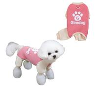 Jan Jean Cute Paw Print Cat Dog Pajamas Soft Fleece Pullover For Small Pets Winter Warm Jumpsuit For Yorkie Chihuahua Kitten Pink XL