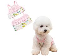 Jan Jean Cute Print Dog Bikini Pet Sling Bathing Suit Swimsuit Summer Beach Swimwear For Chihuahua Yorkie Pink M