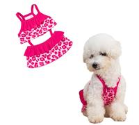 Jan Jean Cute Print Dog Bikini Pet Sling Bathing Suit Swimsuit Summer Beach Swimwear For Chihuahua Yorkie Hot Pink XL