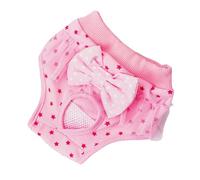 Jan Jean Cute Reusable Puppy Diapers For Female Dogs Washable Period Pants With Bowknot Breathable And Leak-proof Nappies Pink L