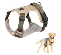 Jan Jean Dog Harness with Control Handle Heavy Duty Tactical No Pull Vest Reflective for Large Breed Dogs Khaki XL