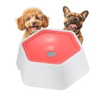 Jan Jean Dog Water Bowl No Spill No Splash Slow Drinking Feeder with Anti-Slip Mat for Messy Drinkers Dogs Red One Size