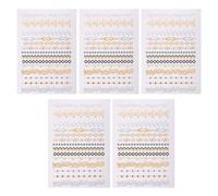 Jan Jean Elegant Metallic Gold Floral Tattoos Delicate Waterproof Body Stickers for Weddings Bridal Showers Type B One Size