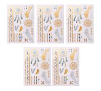 Jan Jean Elegant Metallic Gold Floral Tattoos Delicate Waterproof Body Stickers for Weddings Bridal Showers Type C One Size
