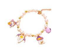 Jan Jean Elegant Pearl Cat Collar For Halloween Adjustable Kitten Necklace With Bell And Ghost Pumpkin Pendant Accessory Purple S