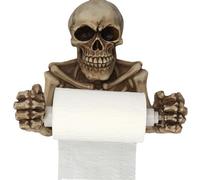 Jan Jean Gothic Skull Toilet Paper Holder Wall Mounted Skeleton Hand Tissue Roll Dispenser for Horror Halloween Decor Light Brown One Size