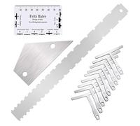 Jan Jean Guitar Luthier Tool Kit 4Pcs Fretboard Measuring Gauge String Action Ruler Notched Straightedge Silver One Size