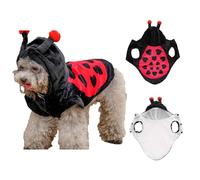 Jan Jean Halloween Dog Outfit Funny Insect Costume Warm Winter Jacket Coat for Small Medium Dogs Cat Puppy Clothes Black M