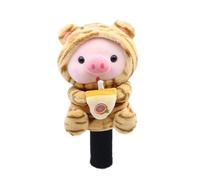 Jan Jean Healing Cartoon Milk Tea Pig Head Covers, Soft and Comfortable, Anti-Wear, Creating a Unique Golf Experience for Women and Kids, A Social Media Hit Yellow Driver One Size