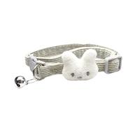 Jan Jean Pet Corduroy Collar With Bell Adjustable Breakaway Cat Collar For Kittens Small Cats Puppies Soft Dog Necklace Light Green One Size