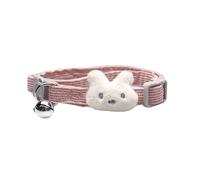 Jan Jean Pet Corduroy Collar With Bell Adjustable Breakaway Cat Collar For Kittens Small Cats Puppies Soft Dog Necklace Pink One Size