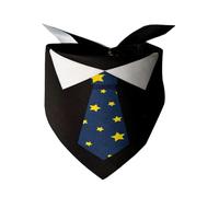 Jan Jean Pet Tuxedo Print Bandana Looks Like A Real Tuxedo Shirt With Bow Tie Self-fastening Scarf For Weddings Photos Blue Neck Tie One Size