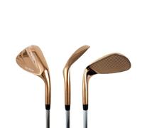 Jan Jean Professional Gold Electroplated Mirror Face Golf Wedge 52 56 60 Degree Full Score Lines Precision Short Iron for Golfers 56° One Size