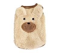 Jan Jean Soft Plush Dog Vest Cute Bear Sleeveless Sweater For Small Puppies Warm Winter Fall Apparel For Indoor Cats Apricot X-Small