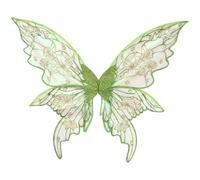 Jan Jean Sparkly Fairy Wings Glittering Butterfly Cosplay Wings with Comfortable Elastic Bands for Halloween Parties Green One Size