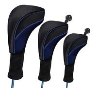 Jan Jean Traditional Extended Golf Head Cover Full Wrap Protection Trendy Style For All Golf Woods Blue 1 3 5 3Pcs/Set One Size