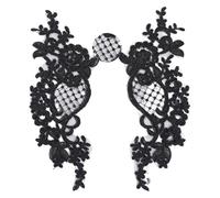 Jan Jean Women Lace Applique Flower Lingerie Costume Home Textile Cotton Fabric Jersey Trim Black Sequin One Size