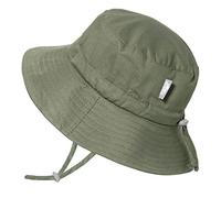 JAN & JUL Baby Boy Sun Hat with UV Protection, Stay-on Strap Adjustable (S: 0-6 Months, Army Green)