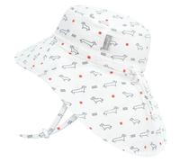 JAN & JUL Boys and Girls' Cotton Sun-Hat with Neck Flap, Adjustable Beach Hat for Toddlers (L: 2-5 Years, Dachshund)