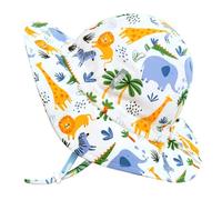 JAN & JUL Boys' Cotton Sun-Hat, Packable Beach Hat with UV Protection for Kids (XL: 5-12 Years, Safari)