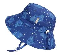 JAN & JUL Boys' Quick Dry Bucket Hat for Swimming, Foldable Beach Hat for Toddlers and Kids (Manta Ray, L: 2-5T)
