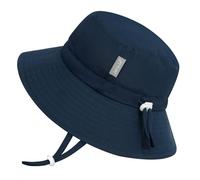 JAN & JUL Boys' Quick Dry Bucket Hat for Swimming, Water Resistant Beach Hat for Babies (S: 0-6 Months, Dark Navy)