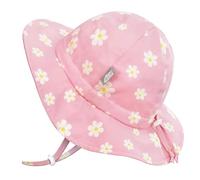 JAN & JUL Girls' Cotton Sun-Hat, Packable Beach Hat with UV Protection for Kids (XL: 5-12 Years, Pink Daisy)