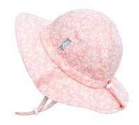 JAN & JUL Girls' Cotton Sun-Hat, Size Adjustable Summer Floppy Hat for Babies (S: 0-6 Months, Pink Prairie)