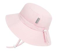 JAN & JUL Girls' Quick Dry Bucket Hat for Swimming, Water Resistant Beach Hat for Babies (S: 0-6 Months, Soft Pink)