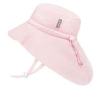 JAN & JUL Girls' Quick Dry Sun-Hat with Neck Flap for Swimming, Beach Hat for Toddlers and Kids (L: 2-5 Years, Soft Pink)