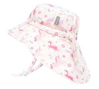 JAN & JUL Girls' Quick Dry Sun-Hat with Neck Flap for Swimming, Size Adjustable for Babies (S: 0-6 Months, Unicorn)