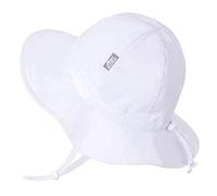 JAN & JUL Kids Foldable Summer Sun-Hat 50 UPF, Drawstring Adjustable, Stay-on Chin Strap (L: 2-5Y, White)