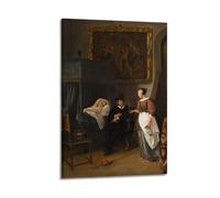 Jan Steen Printed Posters The Doctor's Visit Sick Woman in Bed Picture Print Canvas Wall Paint Arts Decor Modern Home Artworks Idea 24x36inch(60x90cm)