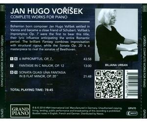 JAN VACLAV VORISEK: PIANO WORKS, VOL. 1 NEW CD
