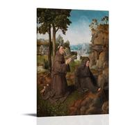 Jan Van Eyck Works《Saint Francis of Assisi Receiving The Stigmata》Printing Posters Vintage Scroll Canvas Wall Painting Art Print Decor for Cozy Home Interior 12x18inch(30x45cm)