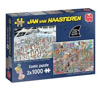 Jan Van Haasteren 2 in 1 Puzzle - Large 1000Pc Jigsaw Puzzles - Give us some Space & All Dressed Up - 1000 Piece Adults Puzzle - 100% Recycled Cardboard - Brainteasing Jigsaws for Birthday & Christmas