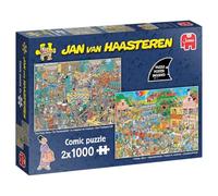 Jan van Haasteren - Der Musikshop & Urlaubssitzel (2 x 1000 Pieces) - Puzzle for Adults - Two in One