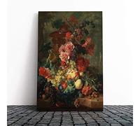 Jan Van Huysum Fruit Piece Canvas Print | Gallery Wrapped 30mm Frame Wall Art | 20x14 inches | Ready to Hang | Modern Still Life Picture | Living Room Bedroom Lounge Office
