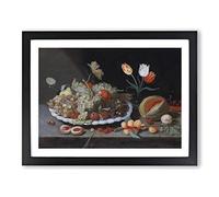 Jan van Kessel Still Life Fruit Classic Painting Framed Print | A3 Black Framed Wall Art | Ready to Hang | Classic Food Picture | Living Room Bedroom Lounge Office