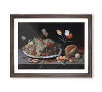 Jan van Kessel Still Life Fruit Classic Painting Framed Print | A3 Walnut Framed Wall Art | Ready to Hang | Classic Food Picture | Living Room Bedroom Lounge Office