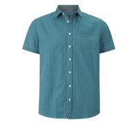 Jan Vanderstorm Men's Perttu Striped Shirt, petrol, XL Plus