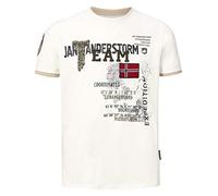 Jan Vanderstorm Men's T-Shirt Sölve Made of 100% Cotton, Straight Cut and Comfortable Jersey, Printed, Large Sizes L-7XL, White, 3XL
