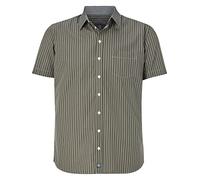 Jan Vanderstorm Perttu men's short-sleeved striped shirt, olive, 5XL