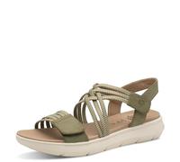 Jana Coshy Women’s Flat Sandals with Velcro Vegan, Sage, 7,5 UK