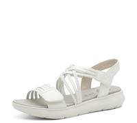 Jana Coshy Women’s Flat Sandals with Velcro Vegan, White/Silver, 4 UK