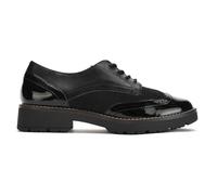 Jana Girls Patent Toe Lace-Up Shoes Black