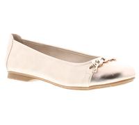 Jana Jordan Womens Flat Shoes Gold/Beige, 4